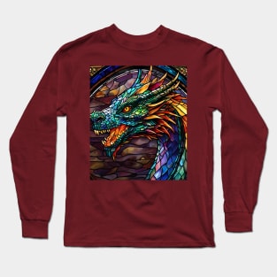 Stained Glass Dragon Long Sleeve T-Shirt